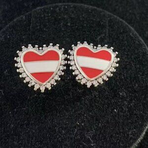 Austria Flag Exclusive Earring S925 Sterling Silver Earring